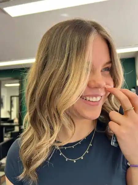 Blonde highlights and cut