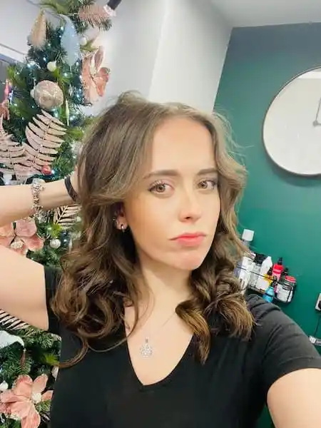 Wavy brown hair