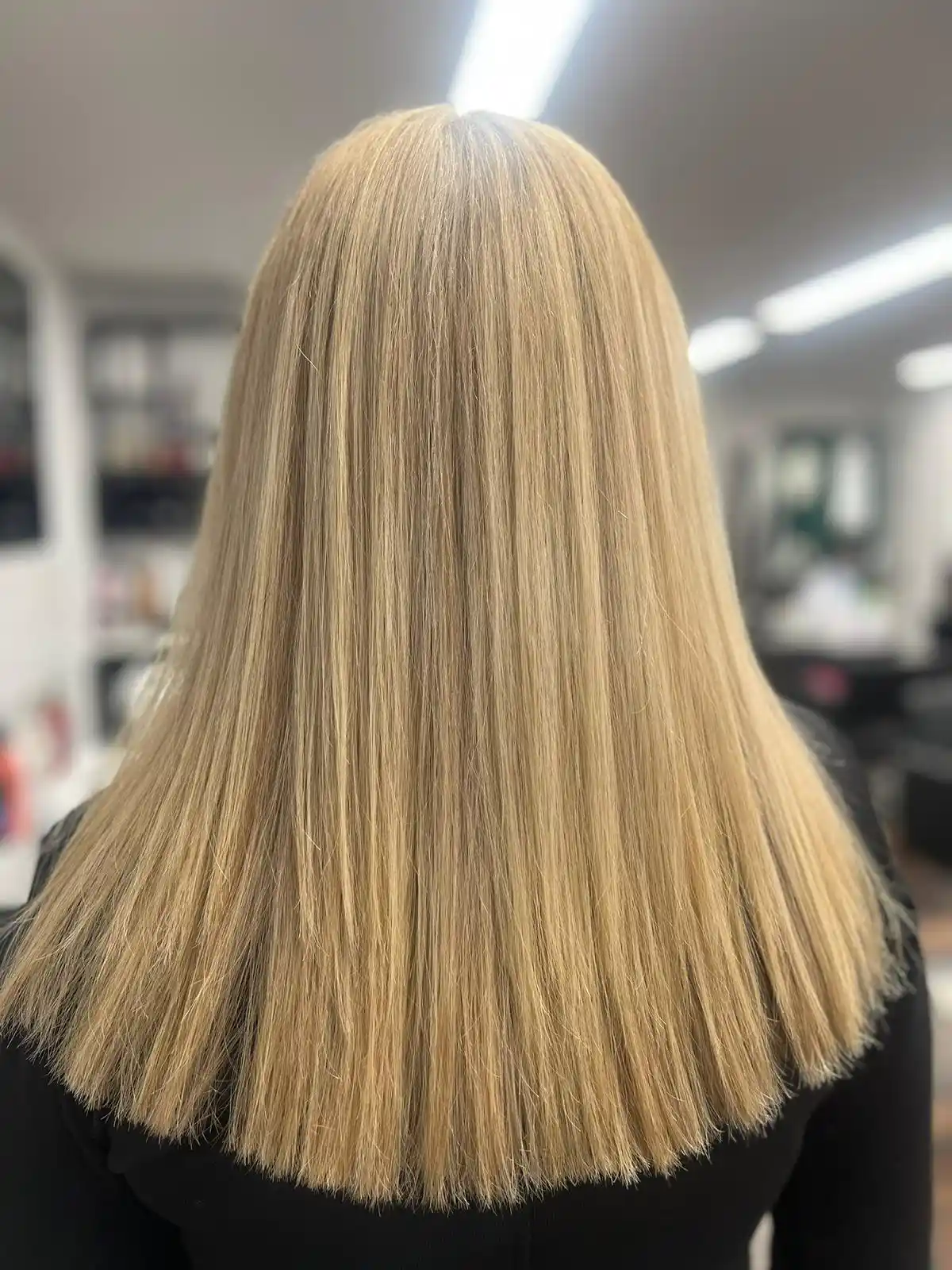 Straight blonde hair